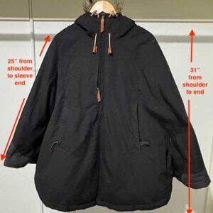 Fjall Raven Luhkka Hooded Winter Cape, Dark Grey/Black, Women's Xsmall